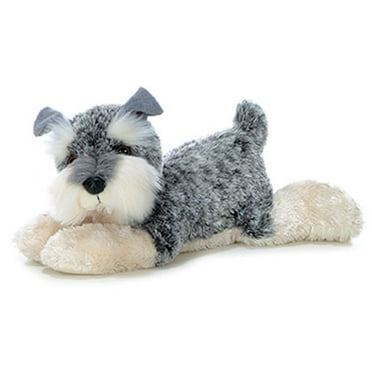 Realistic Gray Schnauzer Plush Toys for Kids Simulated Dogs Animals Doll Gift A+